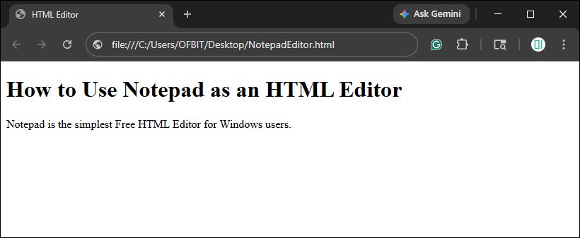 Open the File in the browser-HTML-Editor-OFBIT