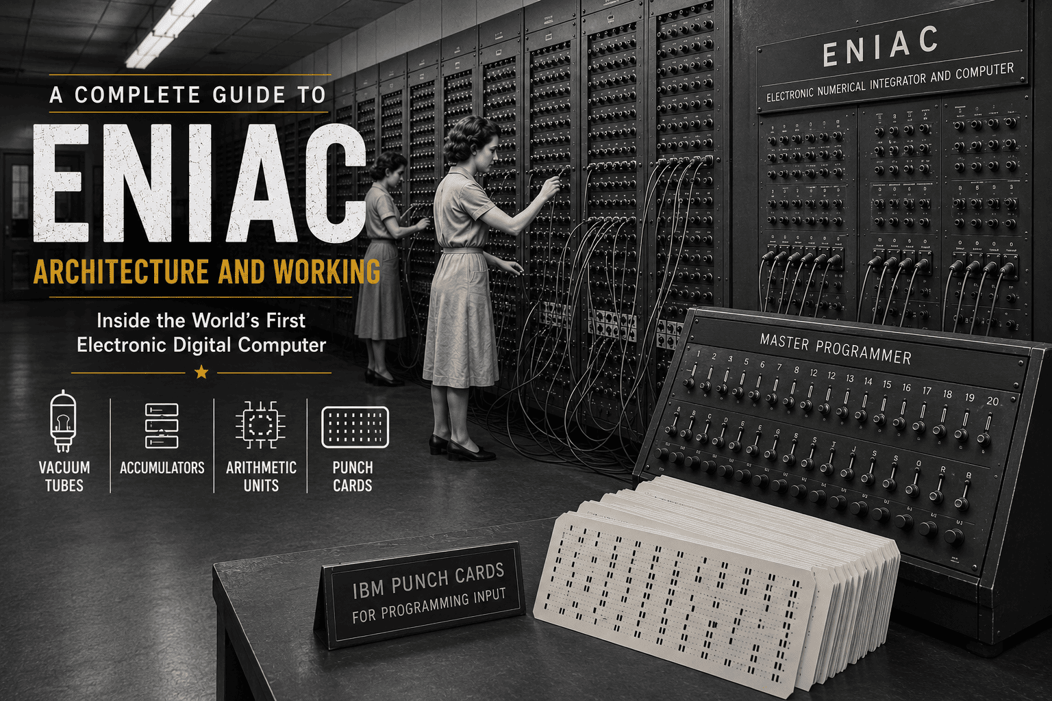 Read more about the article ENIAC Architecture and Working Explained: Inside the First Electronic Digital Computer