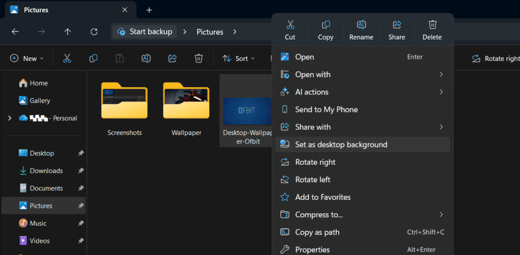 How do I Change Desktop Picture-Right-Click-Set as desktop background-OFBIT.org