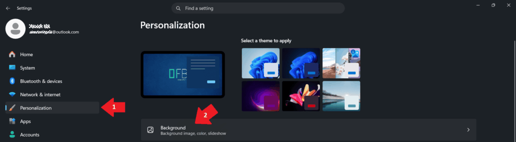 How to change desktop wallpaper in Windows 11 - Open Background - OFBIT