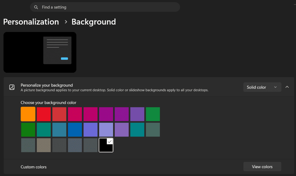 Use a Solid Color as Your Desktop Background - OFBIT.org